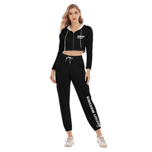 Load image into Gallery viewer, All-Over Print Women&#39;s Crop Hoodie Sports Sets
