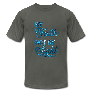 By Faith Not by Sight Unisex Jersey T-Shirt by Bella + Canvas - asphalt