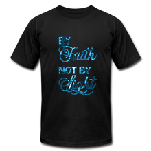 Load image into Gallery viewer, By Faith Not by Sight Unisex Jersey T-Shirt by Bella + Canvas - black
