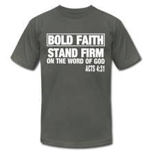 Load image into Gallery viewer, Bold Faith Unisex Jersey T-Shirt by Bella + Canvas - asphalt
