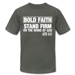 Bold Faith Unisex Jersey T-Shirt by Bella + Canvas - asphalt