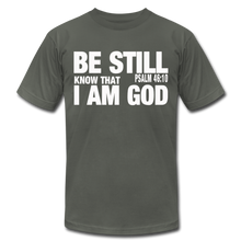 Load image into Gallery viewer, Be Still and Know I am God Unisex Jersey T-Shirt by Bella + Canvas - asphalt
