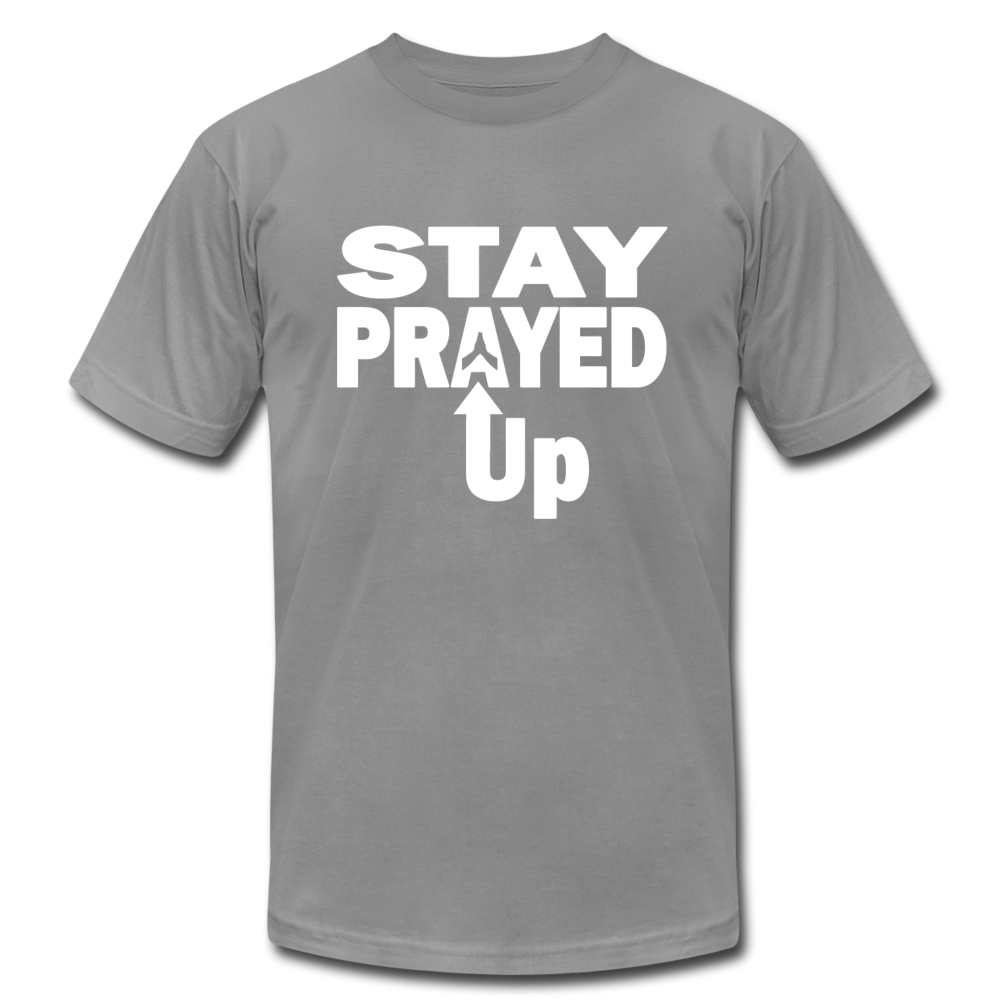 Staying prayed up Unisex Jersey T-Shirt by Bella + Canvas - slate