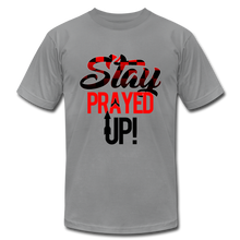 Load image into Gallery viewer, Stay Prayed Up Red and Black Unisex Jersey T-Shirt by Bella + Canvas - slate
