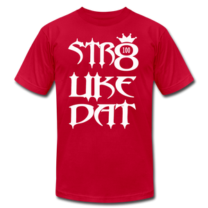 Straight Like That Unisex Jersey T-Shirt by Bella + Canvas - red