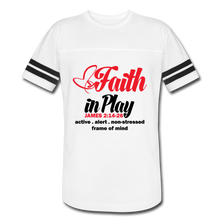 Load image into Gallery viewer, Faith in Play Vintage Sport T-Shirt - white/black
