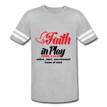 Load image into Gallery viewer, Faith in Play Vintage Sport T-Shirt - heather gray/white
