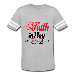 Faith in Play Vintage Sport T-Shirt - heather gray/white