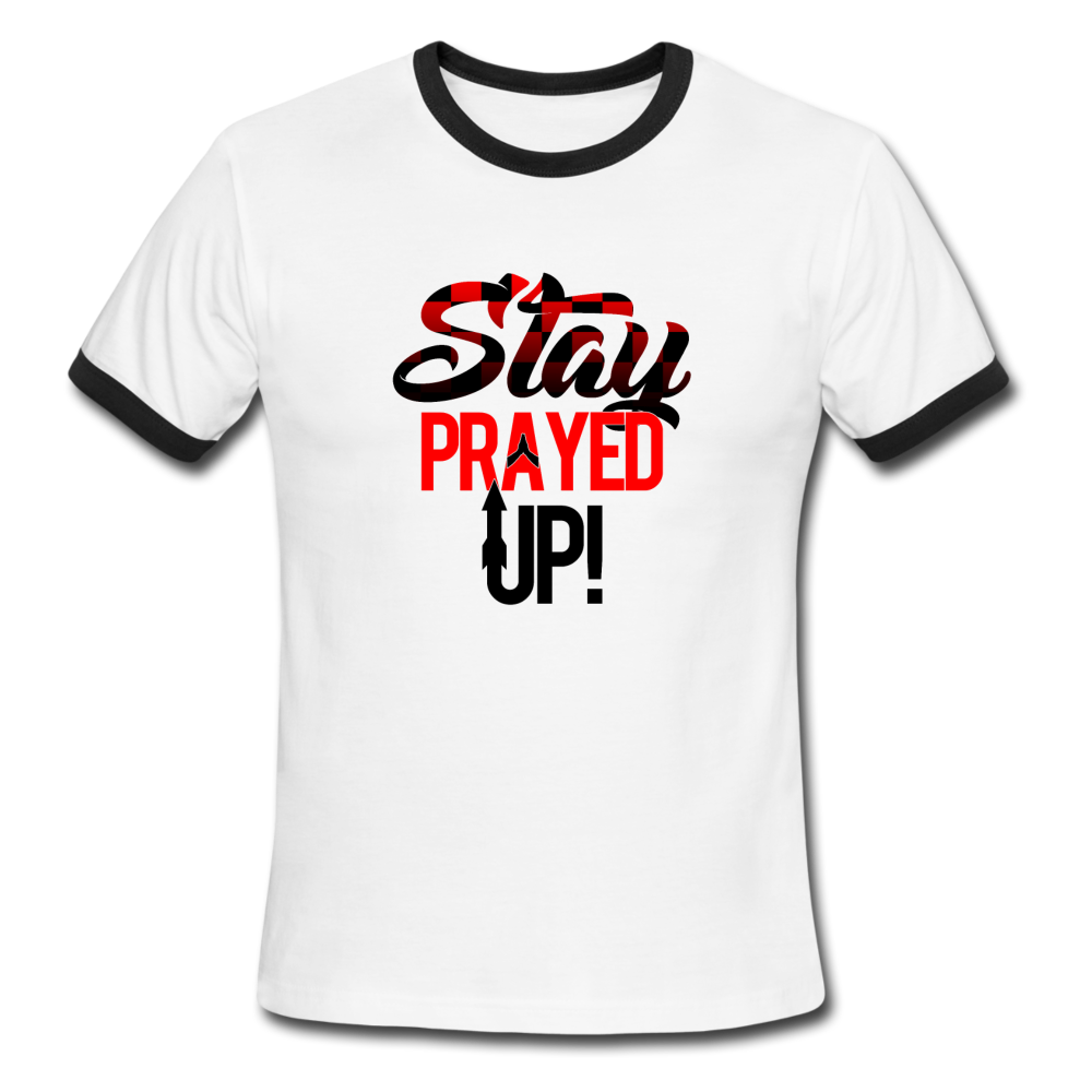 Stay Prayed Up Men's Ringer T-Shirt - white/black