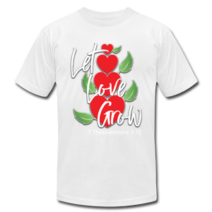 Let Love Grow Unisex Jersey T-Shirt by Bella + Canvas - white