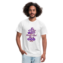 Load image into Gallery viewer, Be Still and Know That He is God Unisex Jersey T-Shirt by Bella + Canvas - white
