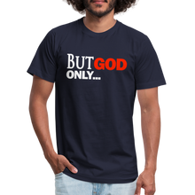 Load image into Gallery viewer, But God Only Unisex Jersey T-Shirt by Bella + Canvas - navy
